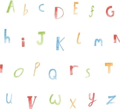 Dutch Wallcoverings - Make Believe Alphabet rood/blw/grn