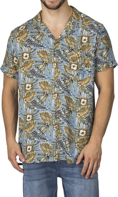 riverso Heren Overhemd RIVMick regular fit Veelkleurig S Ronde Hals Volwassenen Korte Mouwen / Hawaii Overhemd