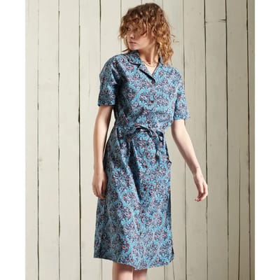 Superdry Printed Jurk Blauw XS Vrouw