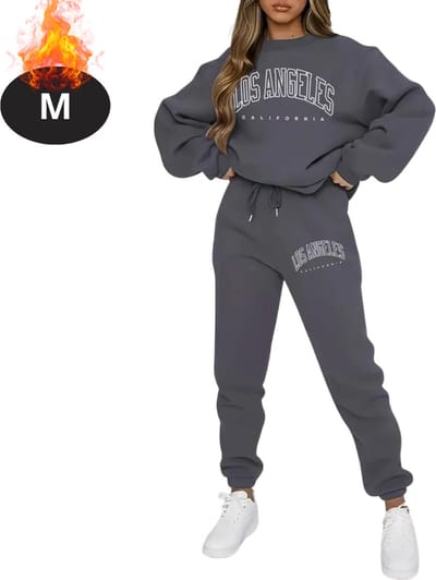 Nivard Joggingpak - Huispak - Volwassenen - Trainingspak - Comfortabel - Joggingsbroek - Tracksuit - Dames - Donkergrijs - M