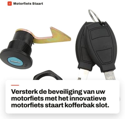 Dailygoods - Motorfiets Staart Kofferbak Slot - Veiligheidsoplossing - Aluminium Kunststof - Universeel voor Scooters - Geschikt voor Elektrische Moto...
