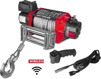 Lier 12V 8164kg 22m kabel staal draadloze afstandsbediening MW Tools SEL820012