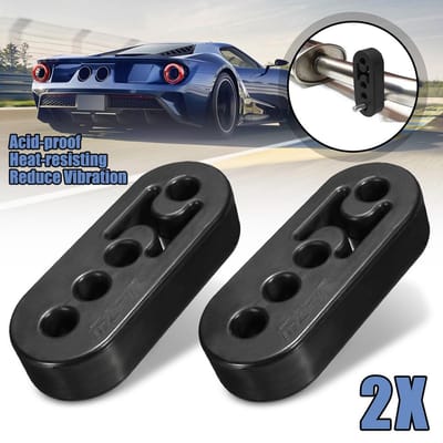 2 pièces 4 trous voiture véhicule universel tuyau d'échappement montage cintre support suspendu 12mm de haut 2pcs red