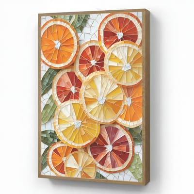 Wandlamp 70x100 cm - Oplaadbaar - Schijfjes - Fruit - Oranje - Mozaïek - Wandlampen binnen woonkamer - Slaapkamer lamp - Decoratieve nachtlamp - Vloerlamp draadloos