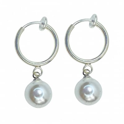Klem Oorringen - Parijs Synthetische Parel - Zilverkleurig 8 mm- geen gaatje- Charme Bijoux