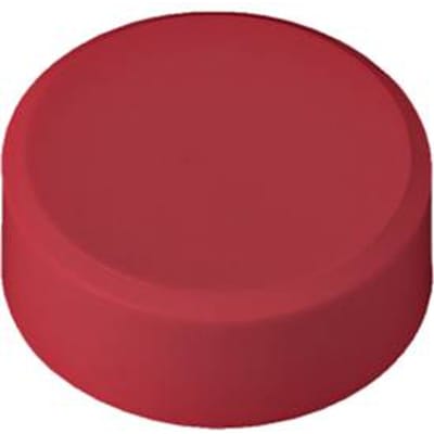 MAUL ronde magneten, kunststof & metaal, fijne structuur, kleefkracht 2 kg, ø 33 x 14 mm, rood, 20 st.