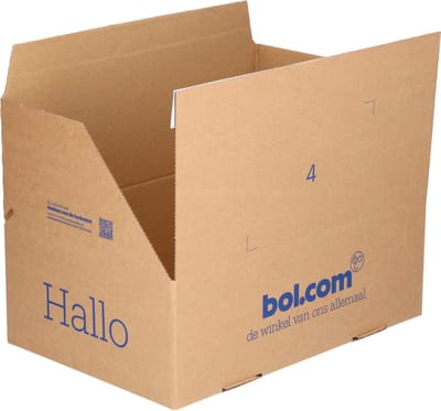 bol.com verzenddoos - 31x21x10,5 cm - 1.650 stuks - Autolock bodem - Plakstrip - 1 pallet