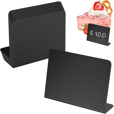 EXCITAT 20 stuks - Prijskaartjes - Mini schoolbord - Buffetbord - Beschrijfbaar - 10x7,5 cm - Geschikt voor verjaardagsfeestjes, bruiloften, bars