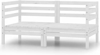 Houten Hoekbank - Tuinbank Modulair - Buiten Ontspannen - Massief Hout - 63.5 x 63.5 x 62.5 cm - Wit