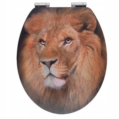 Wenko Toiletbril met Leeuwenmotief - Ovaal, MDF, Comfortabel & Duurzaam