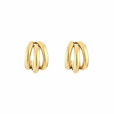 Bijoutheek Oorknoppen Triple Hoop Goud