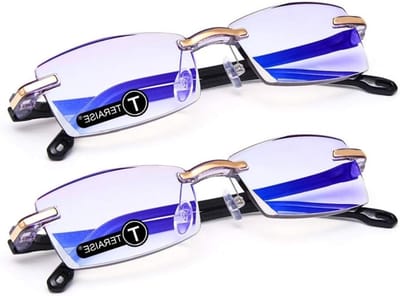 Randloze Leesbril - Leesbril Mode - Comfortabel Lezen - Anti-Blauwe Lens - 52mm Lensbreedte - Niet gespecificeerd
