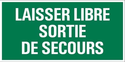 Pickup Sécurité - Laisser libre sortie de secour - conform NEN-EN-ISO 7010 bord 30x15 cm