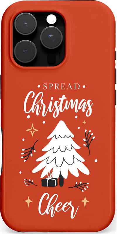 Casetastic hoesje geschikt voor Apple iPhone 16 Pro - MagSafe - Dubbellaagse bescherming - Verspreid het Kerstfeest - Fashion Case - Terracotta
