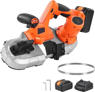 20 V Accu Lintzaag, Zaagdiepte 65 X 65 Mm, met Borstelloze Motor, 4000 Mah Accu En Oplader, Instelbare Snelheid 0-192 M/Min, Geschikt voor Het Zagen Van Metaal En Hout