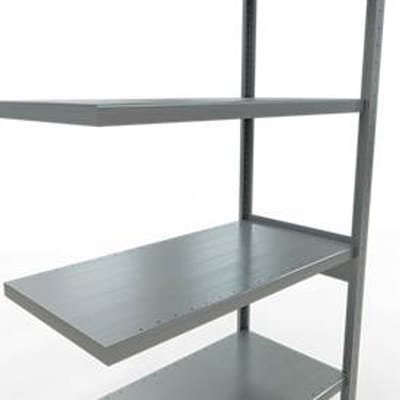 Schulte Lagertechnik MULTIplus 250 boutloos rekkensysteem, boutloze aanbouwstelling, lengte bout, 2500x1000x500 mm, 6 legborden, verzinkt