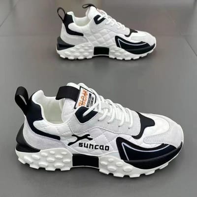 Nieuwe Sportschoenen Dikke zool Heren Papa Schoenen Outdoor Casual Sportschoenen Nieuwe Trendy Sportschoenen 45 black