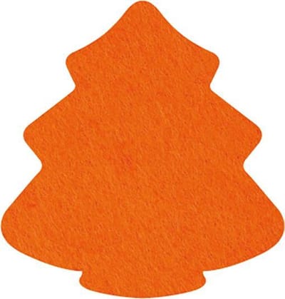 Kerstboom vilt onderzetters - Oranje - 6 stuks - 10 x 9,5 cm - Kerst onderzetter - Tafeldecoratie - Glas onderzetter - Cadeau - Woondecoratie - Tafelbescherming - Onderzetters voor glazen - Kerst tafelen - Woonaccessoires - Tafelaccessoires