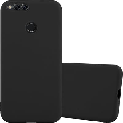 Cadorabo Hoesje geschikt voor Honor 7X in CANDY ZWART - Beschermhoes gemaakt van flexibel TPU silicone Case Cover