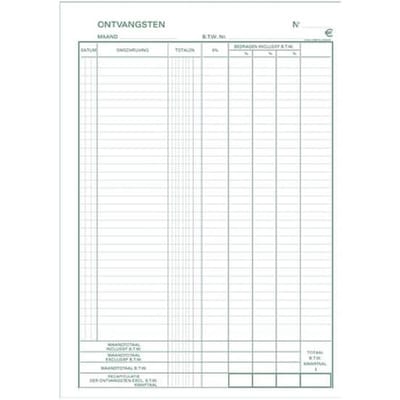 Exacompta 5x Ontvangsten 29,7x21cm 50 blad - doorschrijfpapier dupli - Nederlandstalig - - 23504X