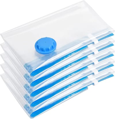 Set van 5 Herbruikbare Vacuümzakken, Compressiezakken voor Kleding, Dekens en Kussens, Ideaal voor Reizen en Thuis, 40 x 50 cm