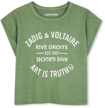 Zadig & Voltaire X60532 T-shirt Met Korte Mouwen Groen 10 Years Meisje