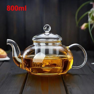 400/1000ml Glazen Theepot Verdikt Hittebestendig Bloementheepot met Glazen Hittebestendig Filter Brouwglas Theeservies