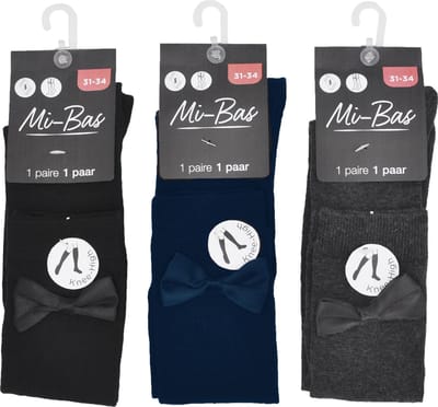Kniekous Meisjes Met Strik - Maat 35/38 - 3 Kleuren