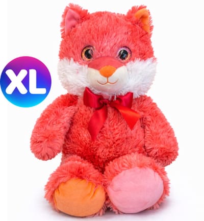 Topknuffels® Vos (Pastel Kleuren) Pluche Knuffel Dier XL 50 cm - Speelgoed Tie-Dye Knuffels - Regenboog Rainbow Plush