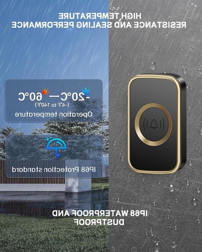 Draadloze Deurbel - Deurklok Set - Bezoekers Ontvangen - IP68 Waterdicht - 300m Bereik - Zwart Zilver