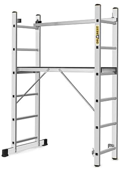 Multifunctionele Aluminium Ladder - Vouwladder, Steigers, Werkplatform met Hoogteverstelling - Ideaal voor Bouw en Tuin