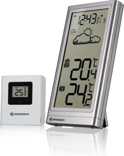 Bresser Weerstation - Meteo Temp - Zilver - Draadloos - Voor Binnen & Buiten