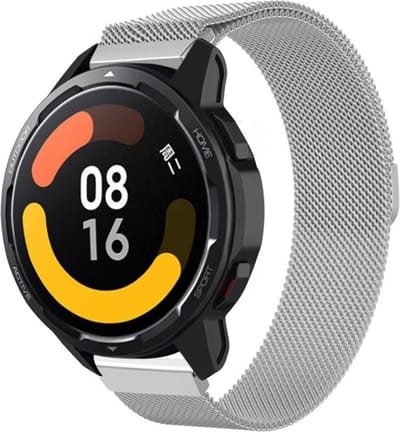 Strap-it Smartwatch bandje Milanese - geschikt voor Xiaomi Mi Watch / Watch S1 / Watch S1 Pro / Watch 2 Pro / S1 Active / Amazfit Pace / Amazfit Stratos 2 / 2s / 3 - zilver
