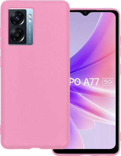 Hoesje Geschikt voor OPPO A77 - Sterk & Shockproof - Hoes Cover - Siliconen Case - Lichtroze
