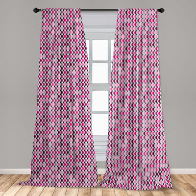 ABAKUHAUS Abstracte gordijnen – 2-delige set magenta roze 75x245 cm