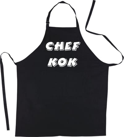 Mijncadeautje Schort CHEF KOK - Mooie - grappige - leuke Keukenschort - Zwart
