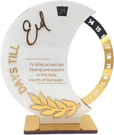 Famanu – Ramadan-kalender -aftellen -draaibare Eid Mubarak-kalender -30 dagen aftellen -Eid Mubarak-adventskalender -acrylkalender -doe-het-zelf