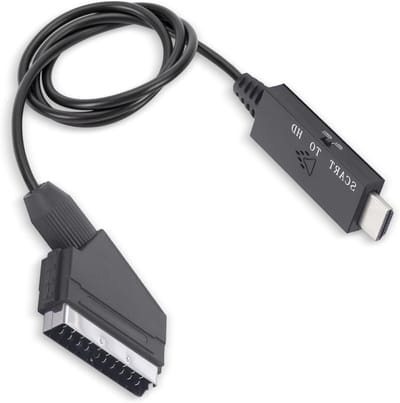 SCART naar HDMI Converter voor VHS, VCR en DVD Recorder - 1080P HD Video Adapter met Micro USB Voeding en Geluidssignaal