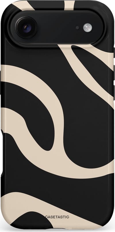 Casetastic hoesje geschikt voor Apple iPhone Air - MagSafe - Dubbellaagse bescherming - Zwart Zand Organische Golven - Fashion Case - Zwart Zand