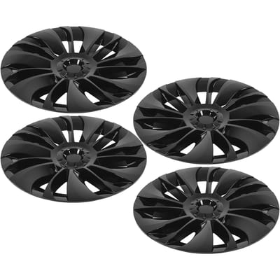 4 Pièces Enjoliveur de Roue 19 pouces Noir Brillant Couvercle de Jante Complète Enjoliveurs Remplacement pour Tesla Model Y 2020 à 2023 Symétrique gray