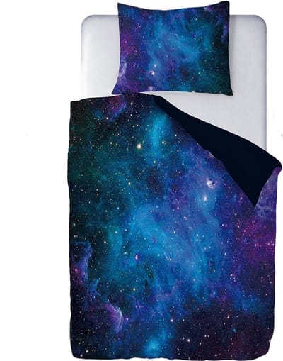 Ulticool Dekbedovertrek - Galaxy Astronaut Heelal Planeten - 140 x 200 cm Kussen 60 x 70 cm voor Dekbed 1 Persoons - Sterrenhemel Zonnestelsel Decoratie Slaapkamer Accessoires Kinderkamer Kinderen Sterren Projector Ruimte Tiener Jongen Meisje