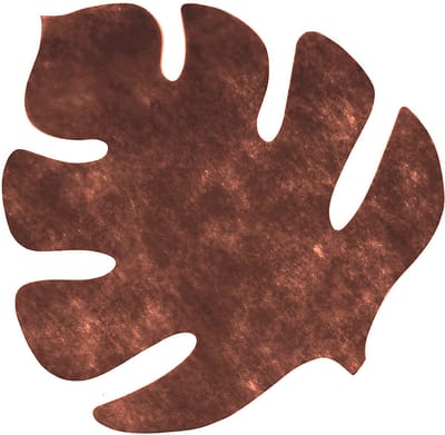 HOBI - 4 bruine placemats in bladvorm 35 x 40 cm tropische feestdecoratie