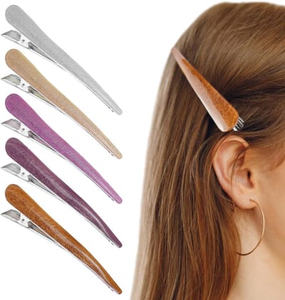 Set van 5 antislip haarspelden met eendensnavel, grote acryl hoornclips en kleurrijke alligator klemmen voor vrouwen en meisjes
