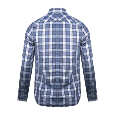 Fred Perry Geruit herenhemd met lange mouwen (ZWART/BLAUW)