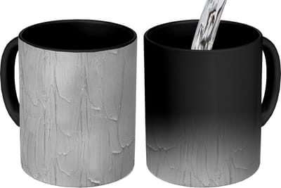 Magische Mok - Foto op Warmte Mokken - Verf - Patronen - Grijs - Magic Mok - Beker - 350 ML - Uitdeelcadeautjes