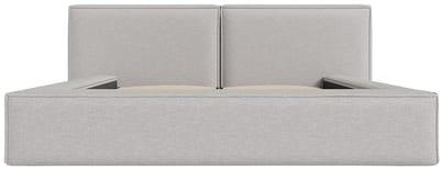 Vente-unique Bed met opbergruimte stof lichtgrijs 140 x 190