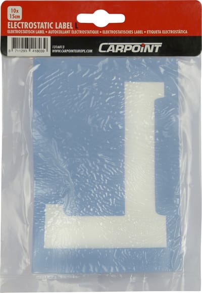 Carpoint L Sticker Lesauto Statisch Raam (10x15cm) - Blauw