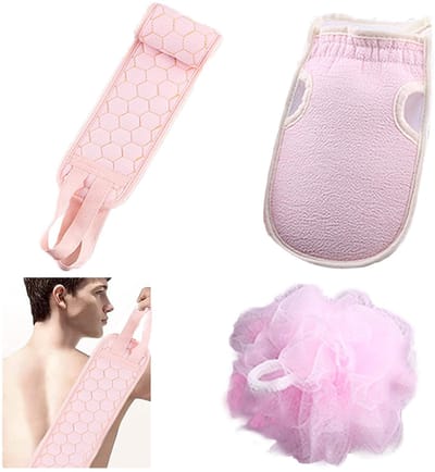 Dailygoods- Rugscrubber Dubbelzijdig Gebruik - Douche Rugscrubber - Rugschrobber - Rugwasmachine - Exfoliërende Handschoen - Plantaardige Vezels 70 x 9 cm