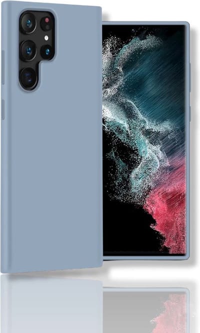 oTronica Hoesje Geschikt Voor Samsung Galaxy S22 Ultra backcover liquid siliconen hoesje - Graniet Grijs