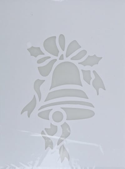 Kerst raamsjabloon kerstklok - wit - 35 cm - raamdecoratie - kerstversiering - sneeuwspray sjabloon